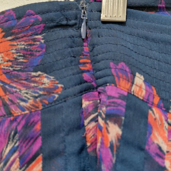 Greylin Purple Floral Wide Leg Palazzo Pants Sheer Vacation Travel Medium Flaw - Picture 5 of 9